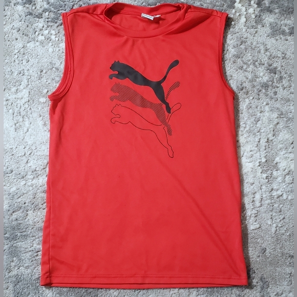 Puma Youth Tank Top Red with Black Logo - Picture 1 of 4